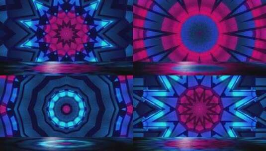 环状蓝色迷人万花筒运动图形高清在线视频素材下载