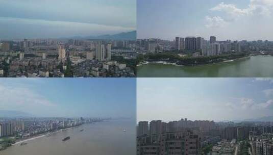 江西九江大景九江建设航拍高清在线视频素材下载