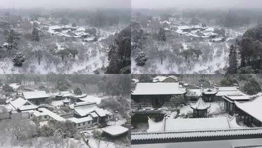 【航拍】东湖梅园雪景航拍07_升格（2024.02.06）高清在线视频素材下载