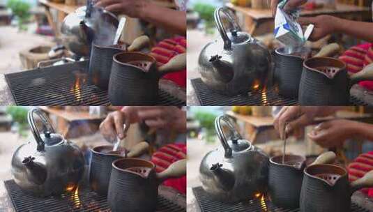 云南普洱旅游手工制作美食饮料奶茶高清在线视频素材下载