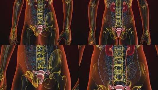 人体泌尿系统肾脏解剖学高清在线视频素材下载