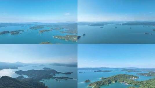 森林湖泊山川河流航拍万绿湖风景自然风光高清在线视频素材下载