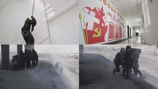 武警特警警察反恐演练抓捕犯罪分子高清在线视频素材下载