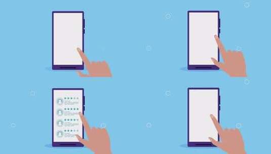 手指点击手机屏幕画面高清在线视频素材下载