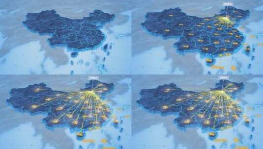 承德市辐射全国网络地图ae模板高清AE视频素材下载