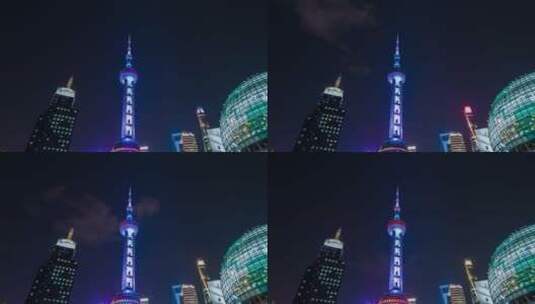 上海东方明珠塔4K延时高清在线视频素材下载