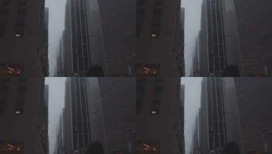 摩天大楼上空中的云层高清在线视频素材下载