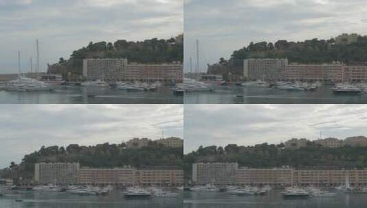 摩纳哥大力士港的泛右岸高清在线视频素材下载