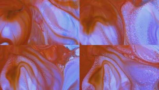 橙色和紫色液体流动混合动画高清在线视频素材下载