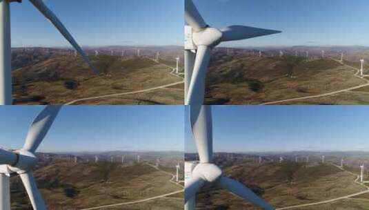 航拍风力发电风车高清在线视频素材下载