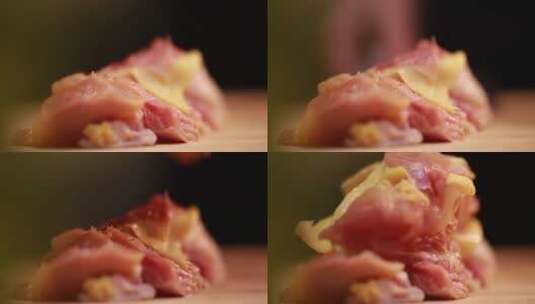 厨师切鸡腿鸡腿肉 (4)高清在线视频素材下载