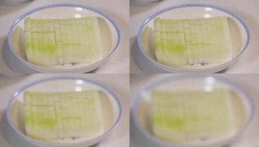 厨师切冬瓜片 (4)高清在线视频素材下载