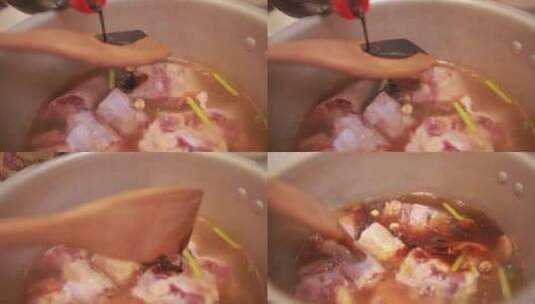 高压锅焖养生番茄牛尾 (3)高清在线视频素材下载