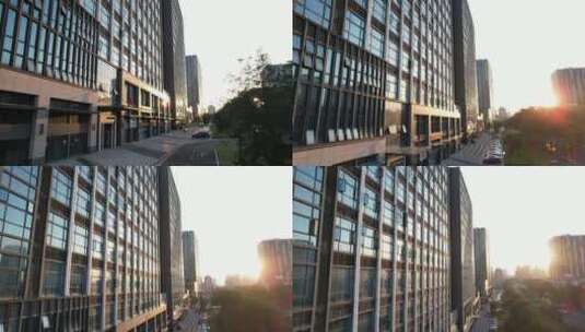 高楼航拍落日第一视觉城市宣传片高清在线视频素材下载