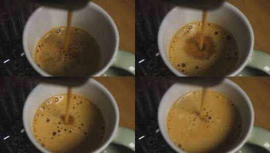 用杯子盛好现磨咖啡高清在线视频素材下载