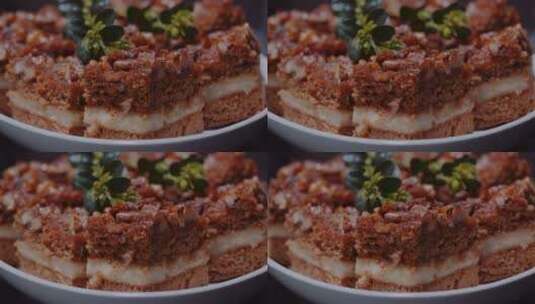 美味的核桃蛋糕高清在线视频素材下载