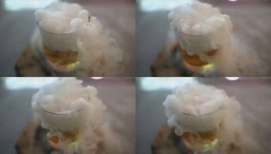 杯子中溢出的烟雾高清在线视频素材下载