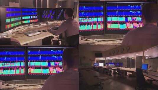 研究人员在控制室高清在线视频素材下载