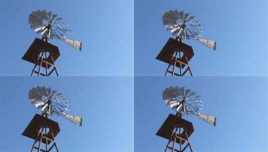 微风中旋转的风车高清在线视频素材下载