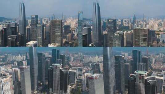 深圳皇庭酒店大中华周围高楼建筑群高清在线视频素材下载
