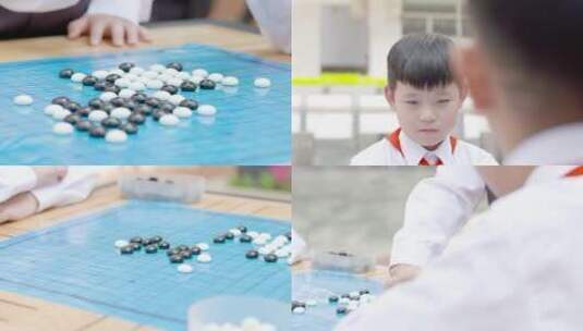 小学生下围棋围棋教 国学教育中国文化博弈高清在线视频素材下载