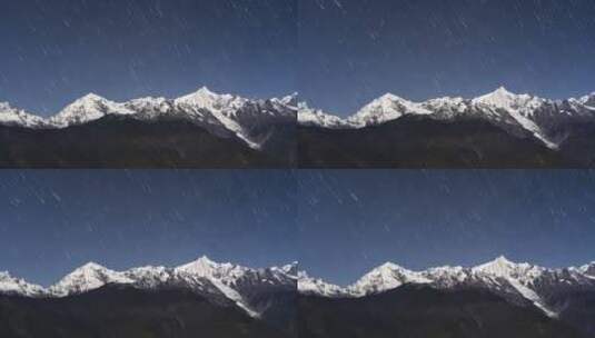 云南德钦飞来寺梅里雪山星轨星空4K高清在线视频素材下载