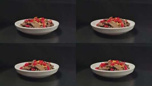 小炒猪肝美食菜品4k旋转展示高清在线视频素材下载