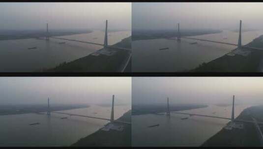 航拍长江大桥高清在线视频素材下载