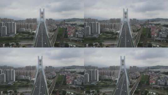 福建龙岩大桥城市交通航拍高清在线视频素材下载