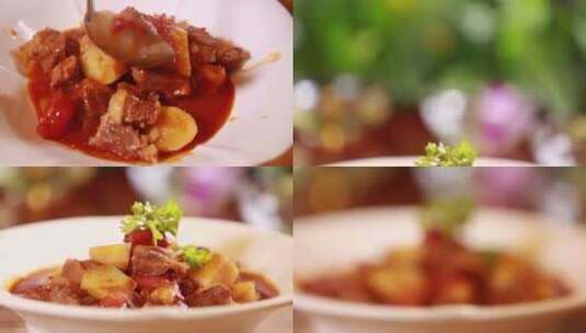 【镜头合集】土豆炖牛肉高清在线视频素材下载