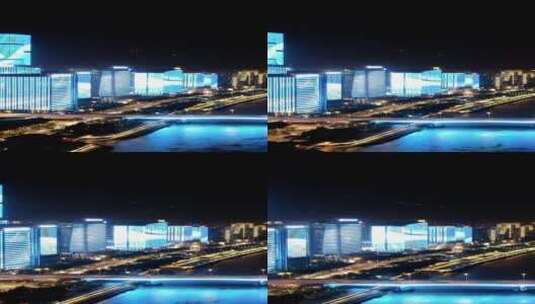 城市延时福州金融中心夜景航拍竖屏延时高清在线视频素材下载