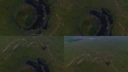 内蒙古察哈尔火山航拍高清在线视频素材下载