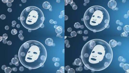 抽象人脸和透明水珠水球美容护肤动态视频高清在线视频素材下载