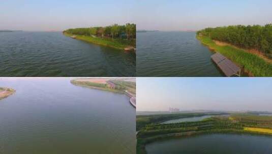 天津静湖 湖面 湖景 中新生态城高清在线视频素材下载
