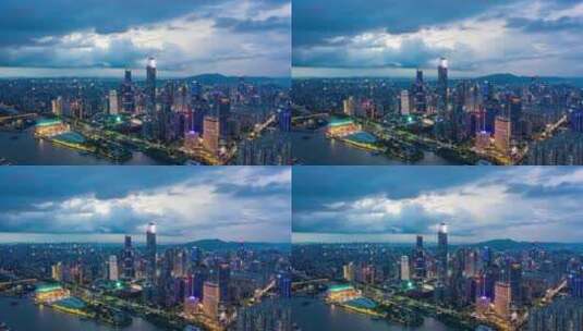 20210612珠江新城夜景延时高清在线视频素材下载