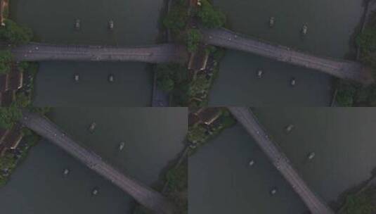 拱宸桥 桥体俯拍  大景别  航拍素材高清在线视频素材下载