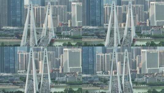 武汉月湖桥，长焦环绕镜头高清在线视频素材下载