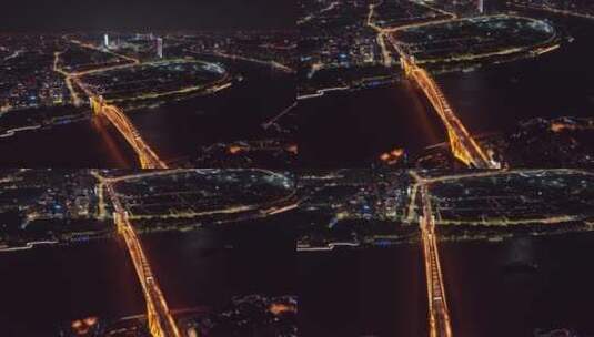 俯拍卢浦大桥高清在线视频素材下载