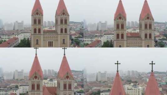 飞跃天主教堂（4k）高清在线视频素材下载