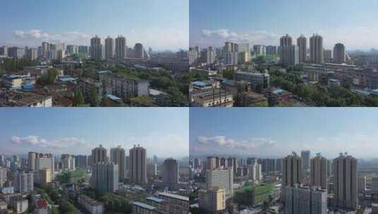 陕西汉中城市低飞前进高清在线视频素材下载