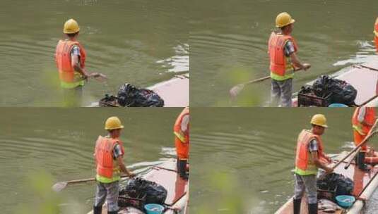 河道清理 环卫 环保 环境保护 垃圾高清在线视频素材下载