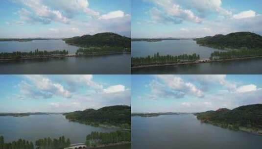 航拍武汉5A级旅游景区东湖绿道自然风光高清在线视频素材下载