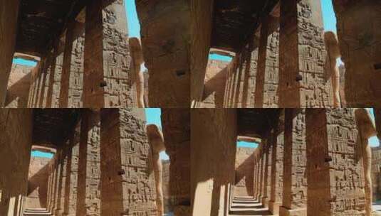 卡尔纳克神庙中的方形石柱大厅高清在线视频素材下载