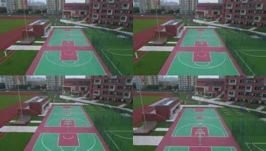 上海市松江区小学初中学校操场空镜4K原素材高清在线视频素材下载
