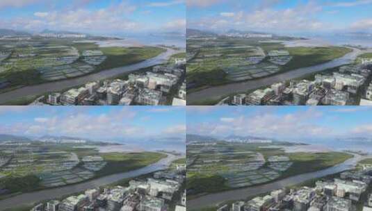 深圳河 水系 香港 交界处 水塘高清在线视频素材下载