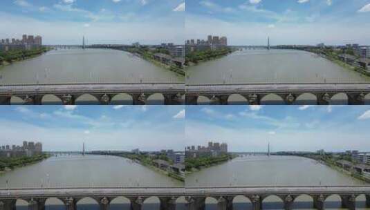 航拍 江西 抚州 赣东 大桥 交通高清在线视频素材下载
