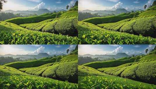 绿色茶园茶叶种植茶文化宣传高清在线视频素材下载