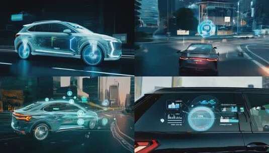 新能源自动无人驾驶 高性能国产纯电动汽车高清在线视频素材下载