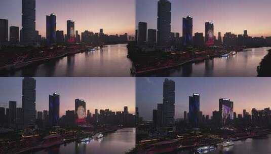 中国广东省佛山市佛山新城夜景高清在线视频素材下载
