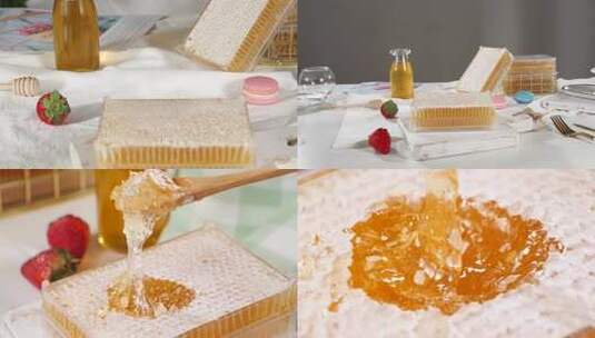 蜂巢蜜 蜂蜜高清在线视频素材下载